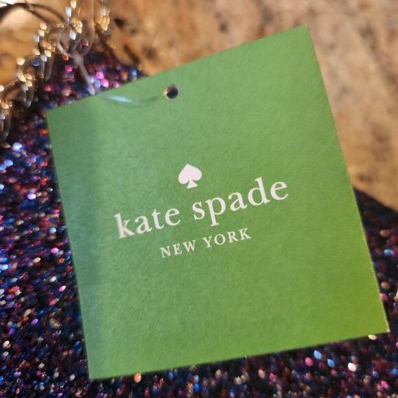 KATE SPADE Cameron Street Glitter Sima pink purple clutch handbag NEW - Picture 10 of 12